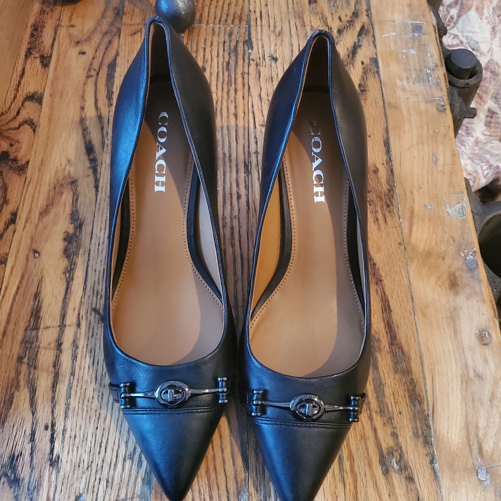 Coach Black Heels worn once size 9.5